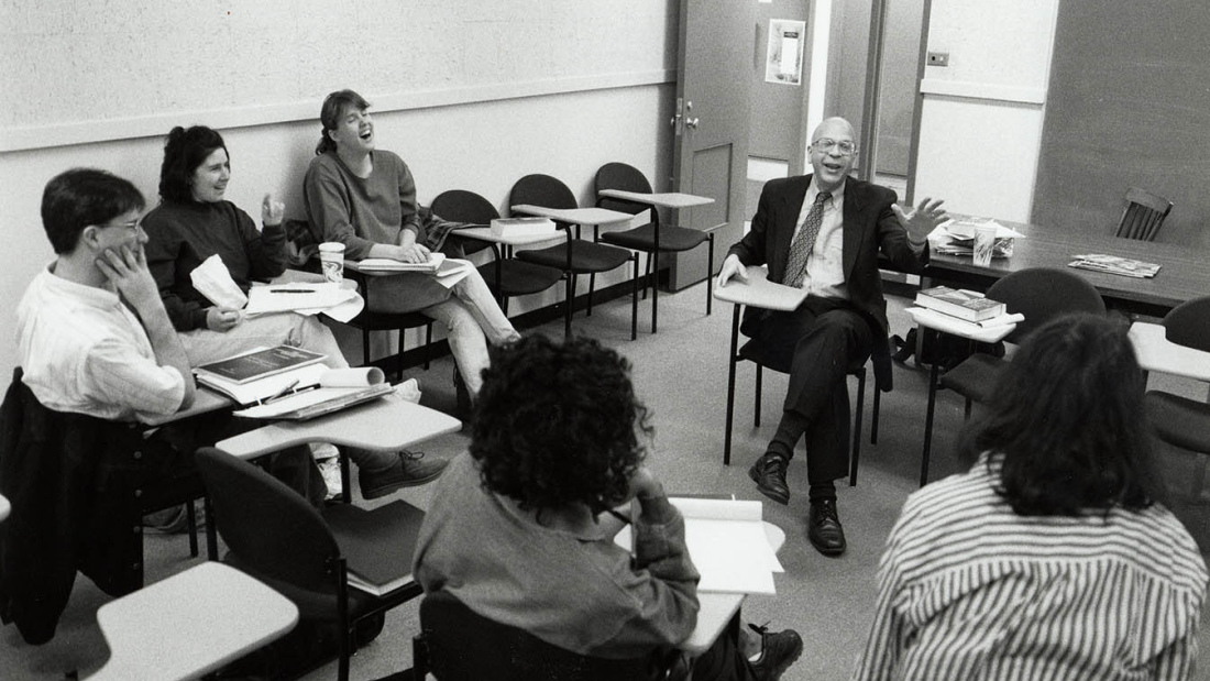 Black and white photo of Richard Light teaching